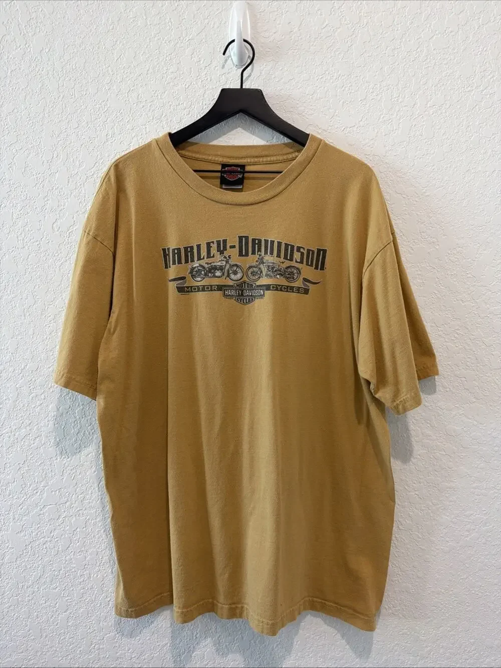 Harley Davidson Vintage 2005 Golden Yellow T-shirt Size 2xl